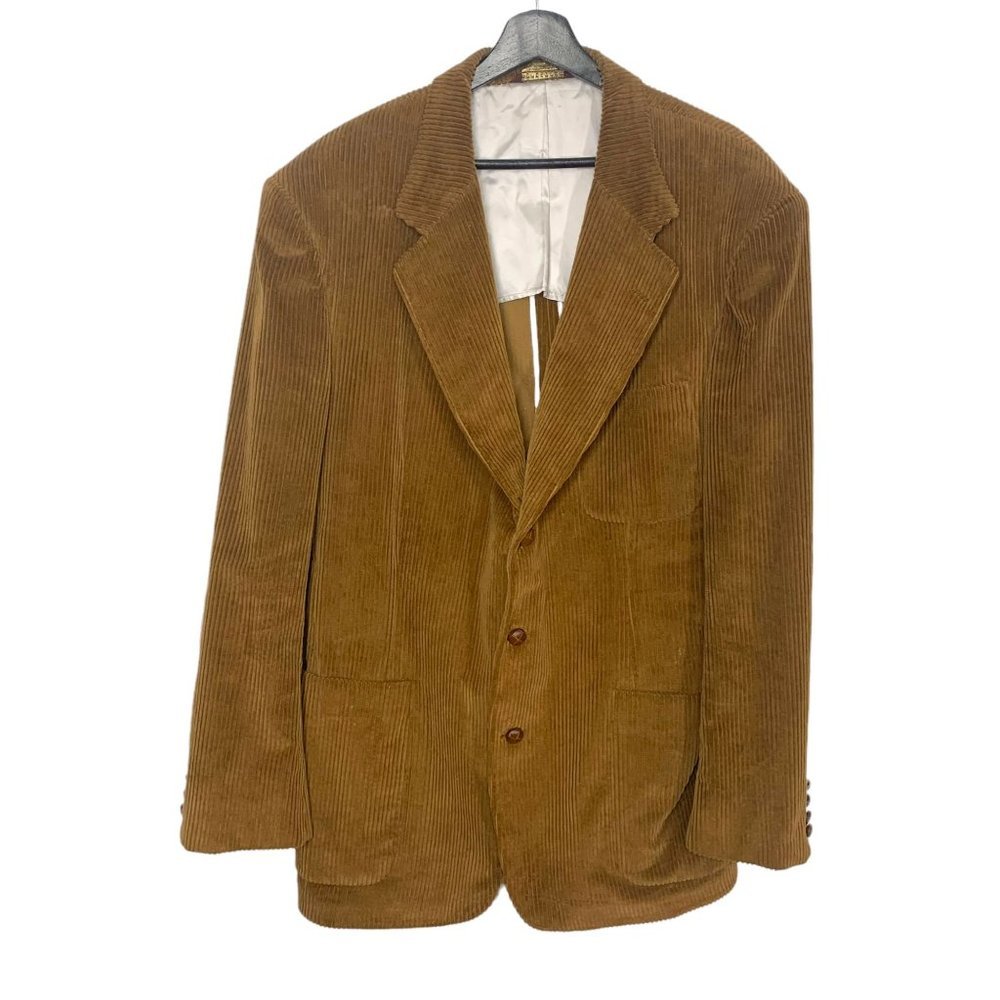 Vintage 80s Nordstrom Brown Corduroy Suede Elbow Sport Coat 46R